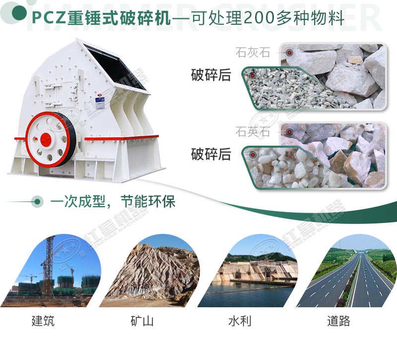 破碎多種物料，應(yīng)用領(lǐng)域廣